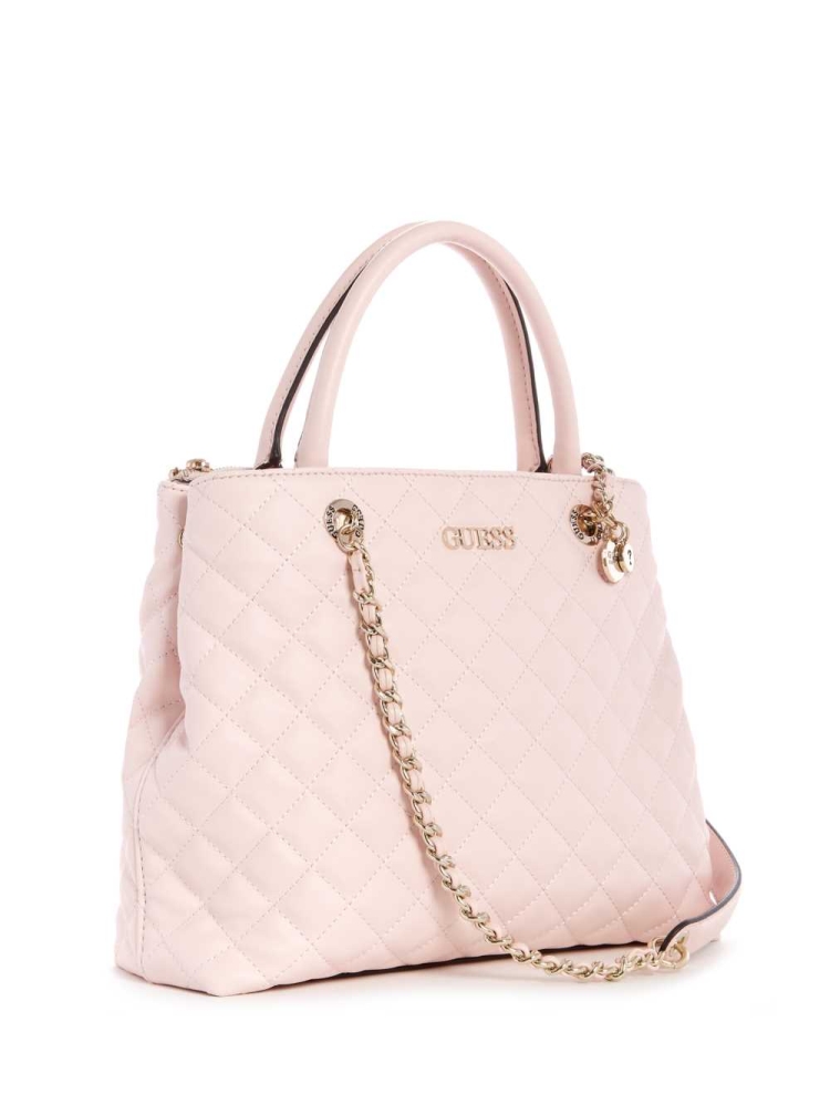 Light Pink Women's GUESS Illy Society Satchels | USA38RXTIL