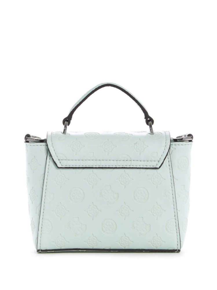 Light Turquoise Women's GUESS Bea Mini Top Handle Flap Crossbodies | USA93ORZJH