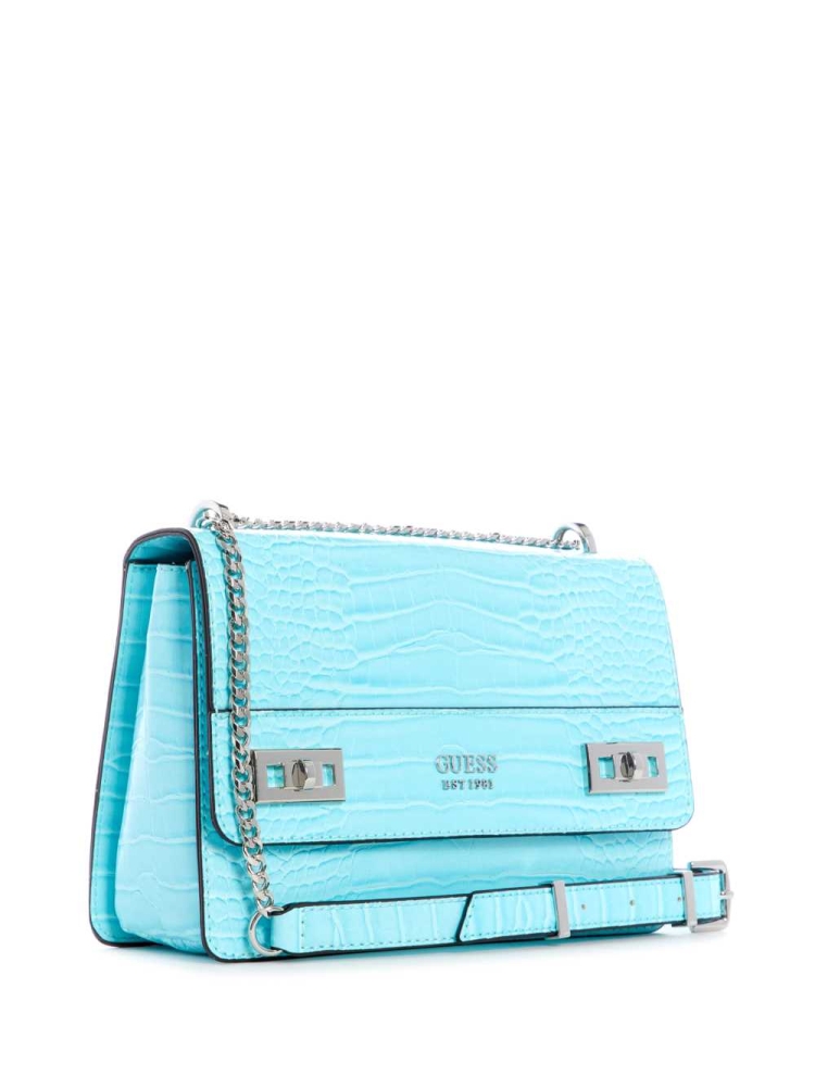 Light Turquoise Women's GUESS Katey Convertible Crossbodies | USA24ROLIP