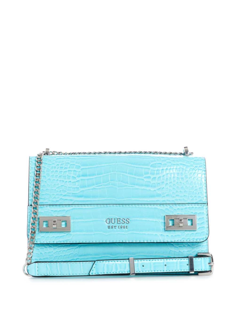 Light Turquoise Women\'s GUESS Katey Convertible Crossbodies | USA24ROLIP