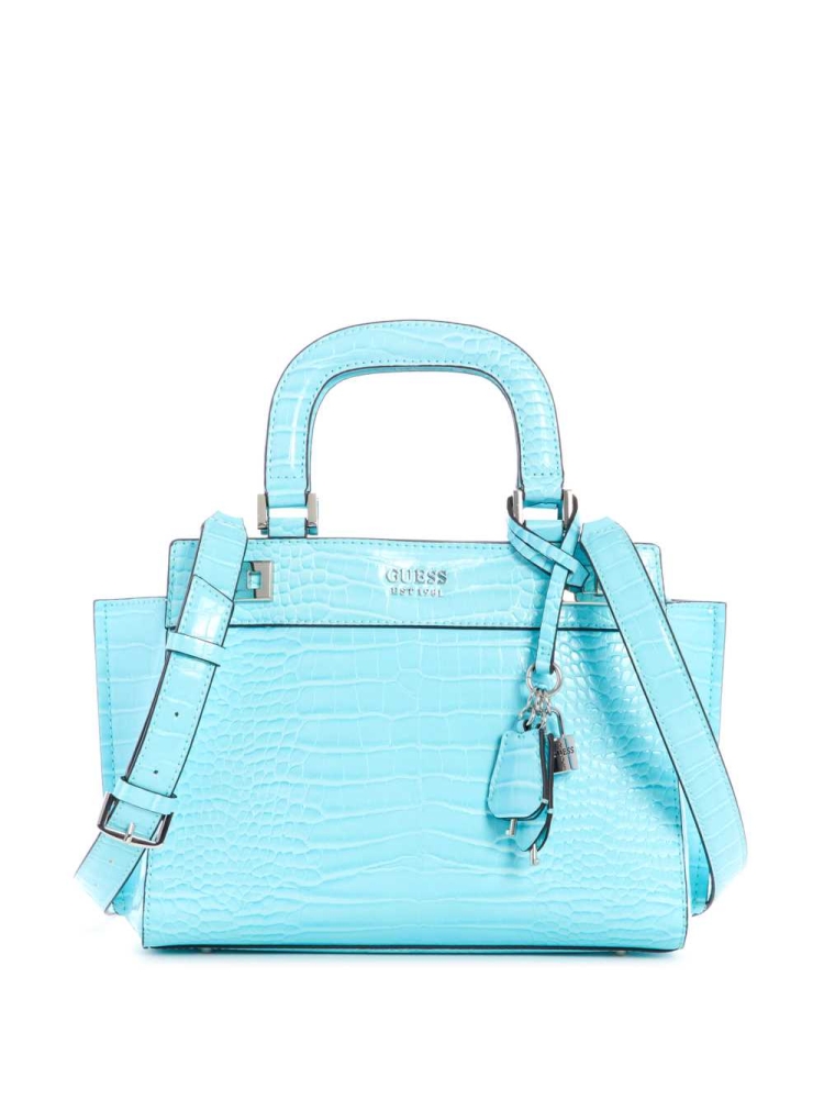 Light Turquoise Women\'s GUESS Katey Girlfriend Satchels | USA04WDFNL