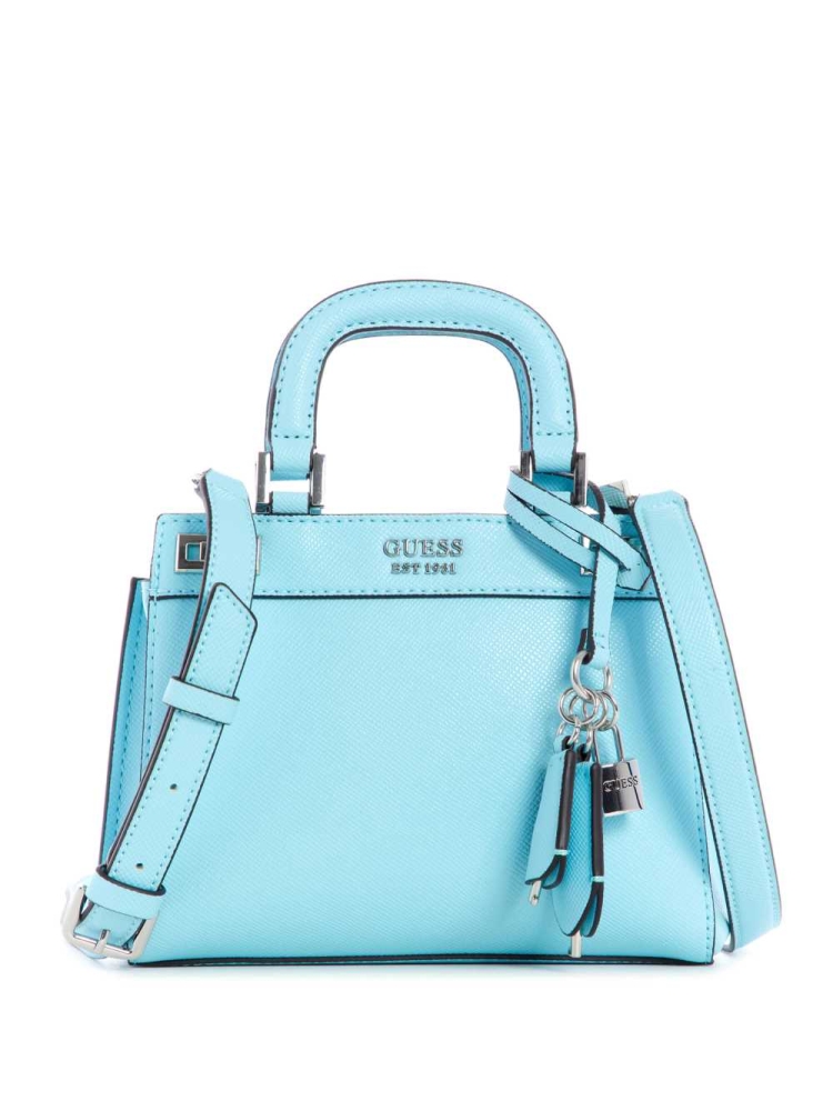 Light Turquoise Women\'s GUESS Katey Mini Satchels | USA10TJROI