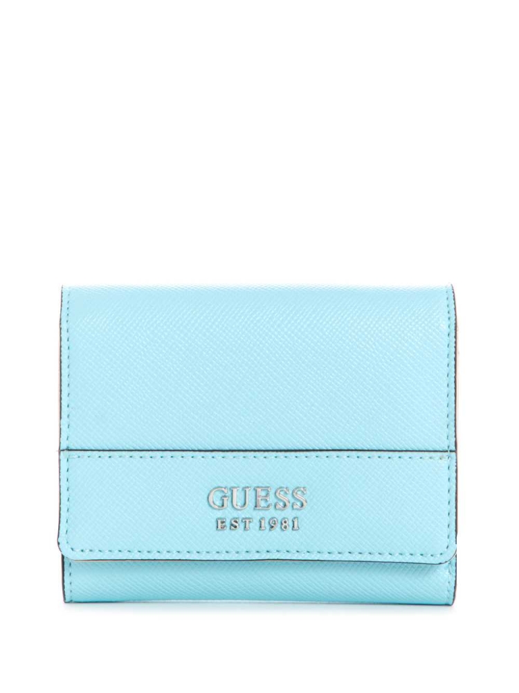 Light Turquoise Women\'s GUESS Katey Trifold Wallets | USA58RMJQB