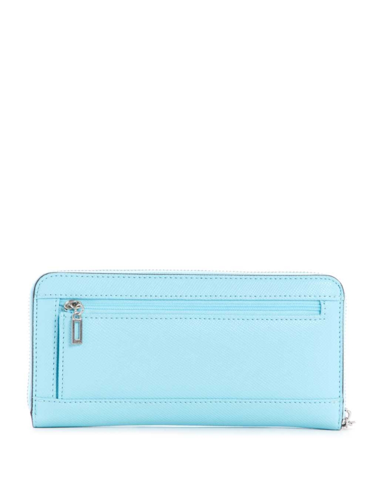 Light Turquoise Women's GUESS Katey Zip-Around Wallets | USA48BLKPY