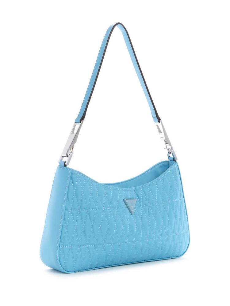 Light Turquoise Women's GUESS Layla Shoulder Bags | USA82HESVO