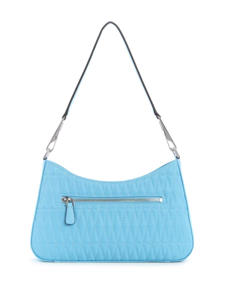 Light Turquoise Women's GUESS Layla Shoulder Bags | USA82HESVO