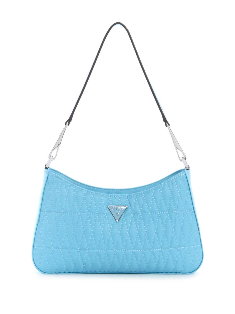 Light Turquoise Women\'s GUESS Layla Shoulder Bags | USA82HESVO