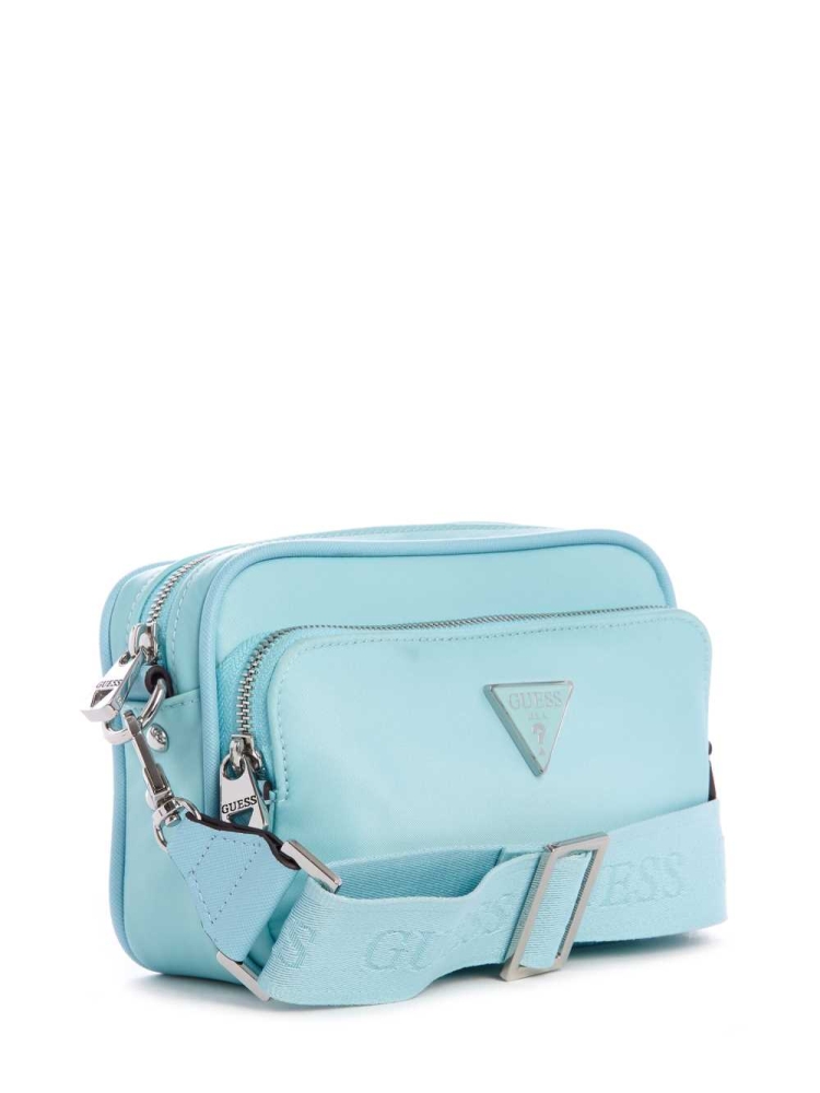 Light Turquoise Women's GUESS Little Bay Camera Crossbodies | USA05LCYVI