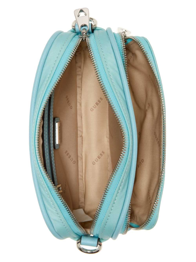 Light Turquoise Women's GUESS Little Bay Camera Crossbodies | USA05LCYVI