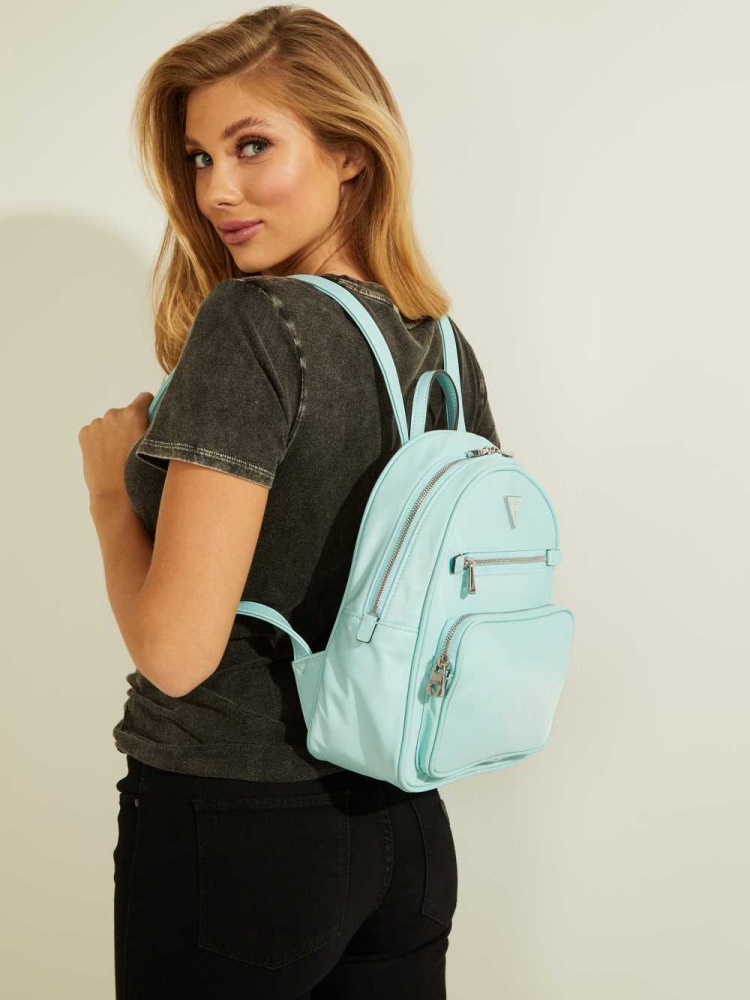 Light Turquoise Women's GUESS Little Bay Backpacks | USA85VISWL