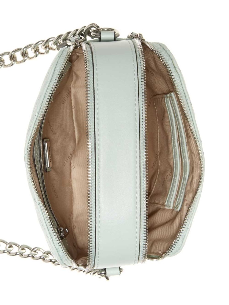 Light Turquoise Women's GUESS Noelle Camera Crossbodies | USA97JRYQU