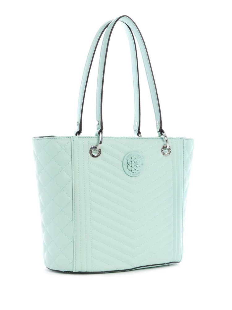 Light Turquoise Women's GUESS Noelle Small Elite Totes | USA84HBVUT