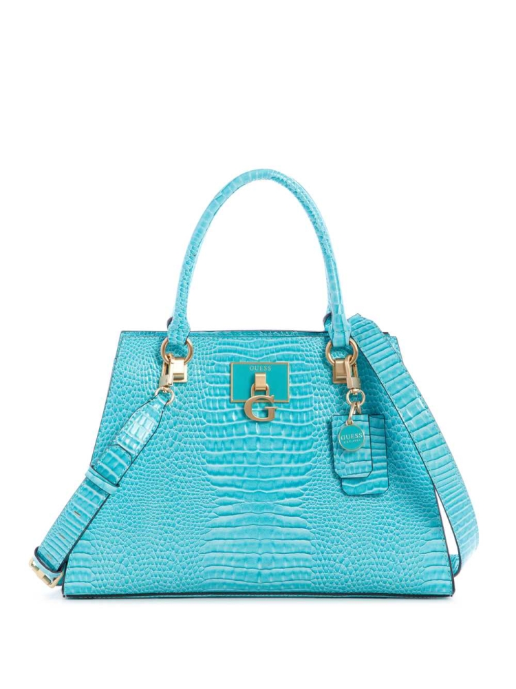 Light Turquoise Women\'s GUESS Stephi Girlfriend Satchels | USA34SMKLF