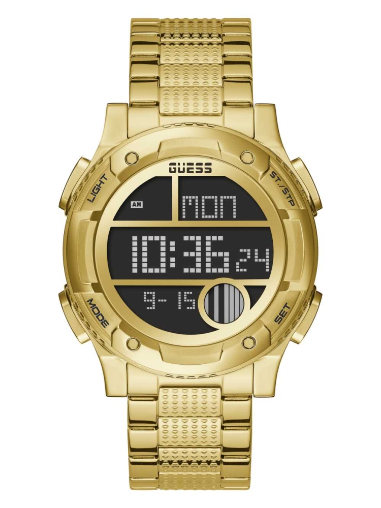 Multicolor Men\'s GUESS Gold-Tone Digital Watches | USA81OLQSD