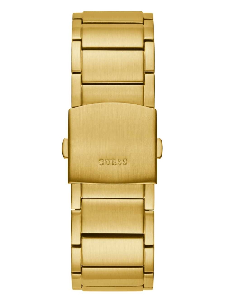 Multicolor Men's GUESS Gold-Tone Exposed Dial Multifunction Watches | USA08TROQU