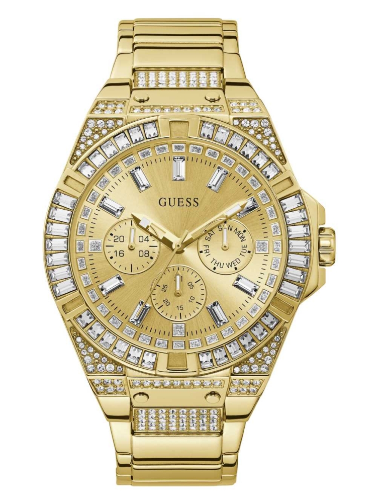 Multicolor Men\'s GUESS Gold-Tone Multifunction Watches | USA72ENMCD