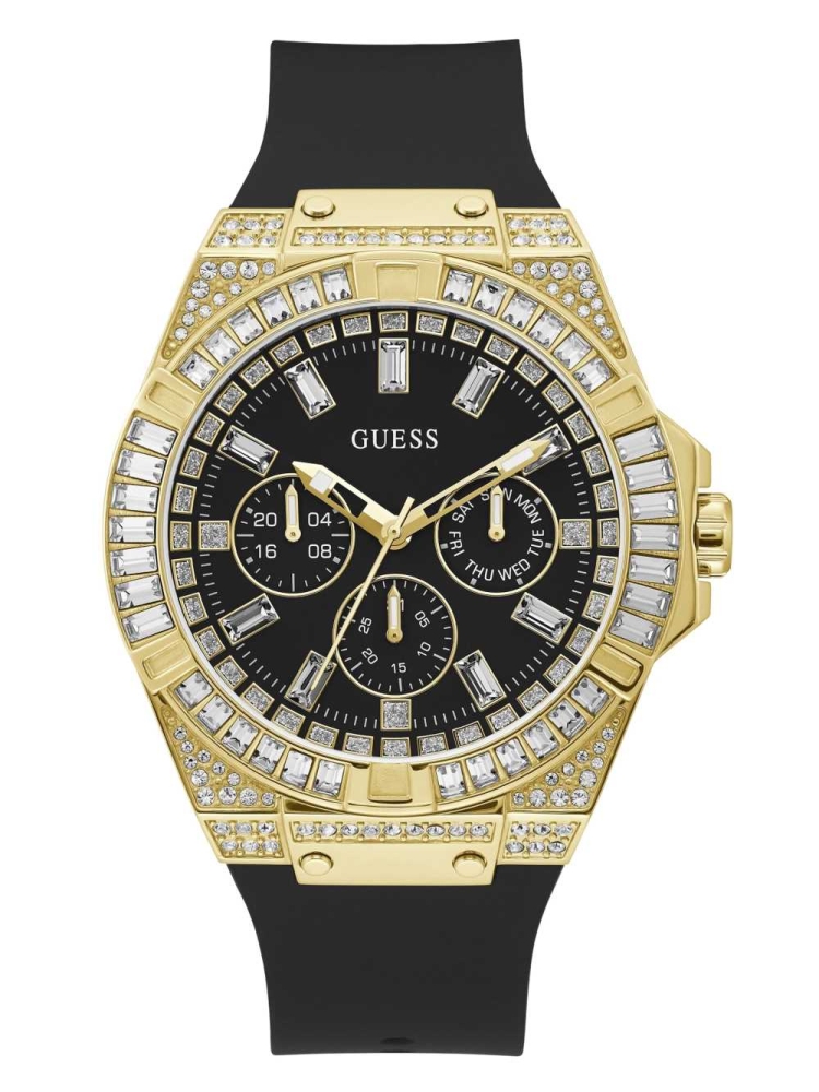 Multicolor Men's GUESS Oversized Gold-Tone Multifunction Watches | USA84ORDQV