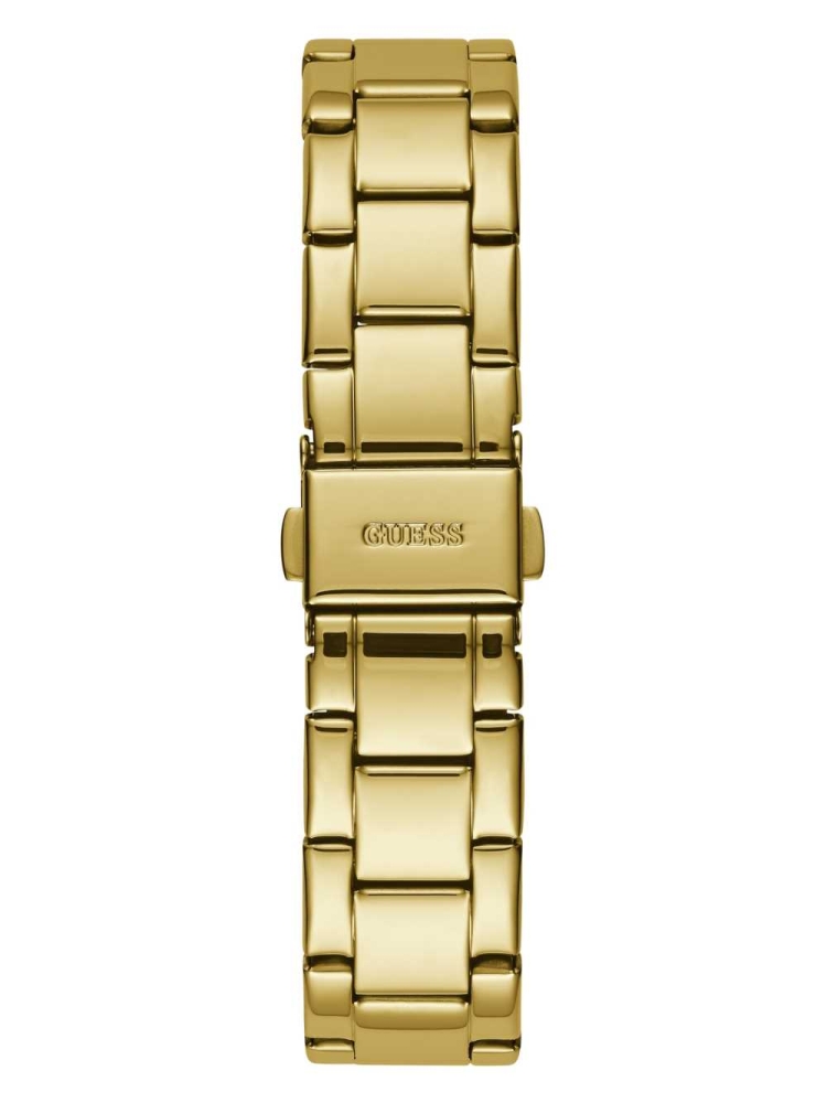 Multicolor Women's GUESS Gold-Tone Glitter Logo Watches | USA72NSXYJ