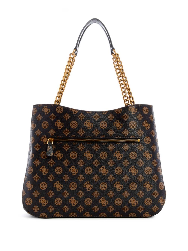 Multicolor Women's GUESS Hensely Logo Girlfriend Totes | USA56JEQYM