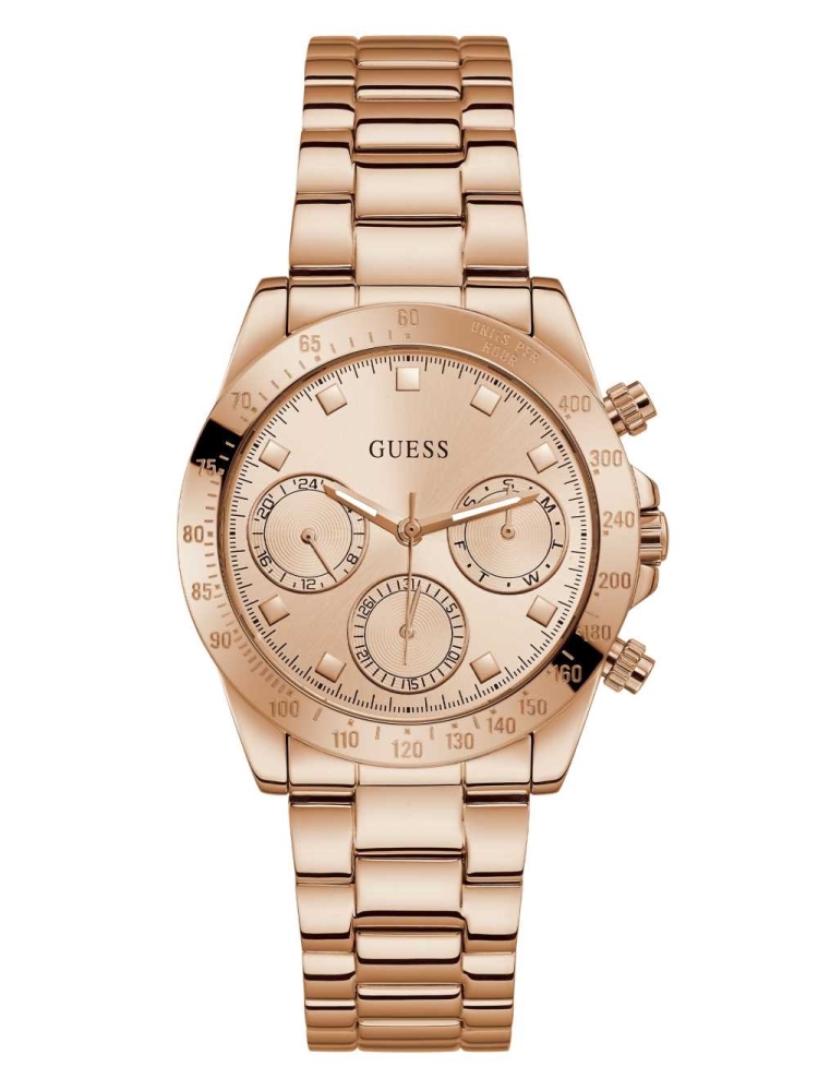 Multicolor Women\'s GUESS Rose Gold-Tone Multifunction Watches | USA30HIVSN