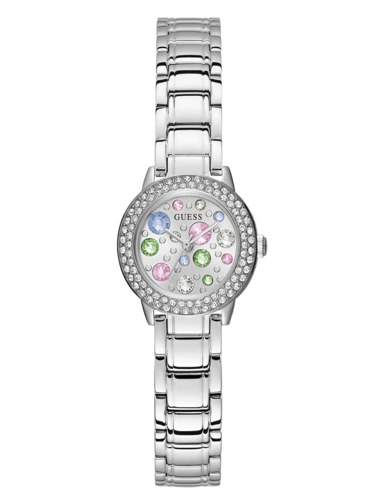 Multicolor Women\'s GUESS Silver-Tone Analog Watches | USA05AVUHJ