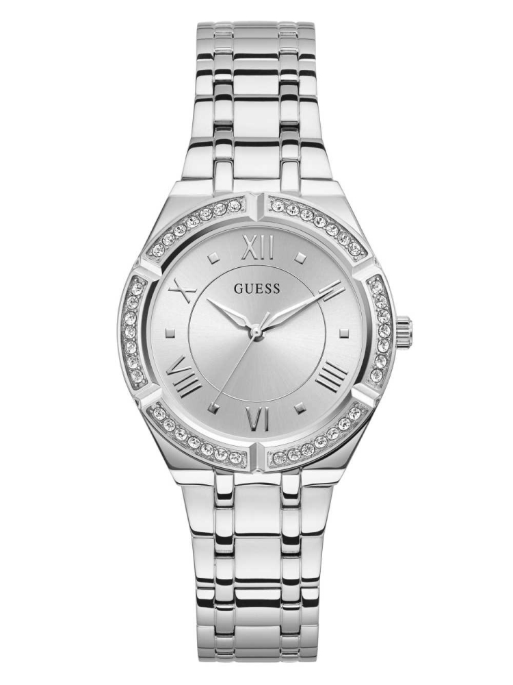 Multicolor Women\'s GUESS Silver-Tone Analog Watches | USA89WGBSY