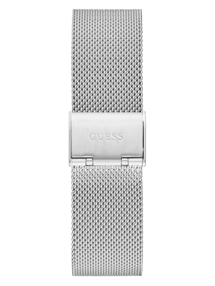 Multicolor Women's GUESS Silver-Tone Digital Watches | USA92LPRGT