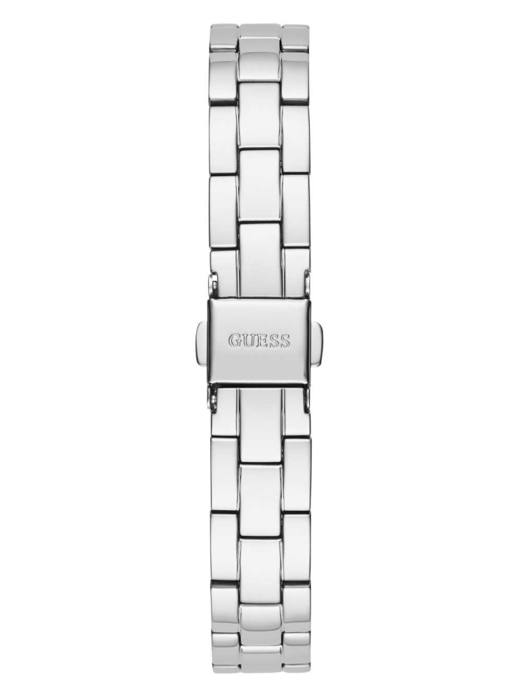 Multicolor Women's GUESS Silver-Tone and Diamond Analog Watches | USA57HSOUT