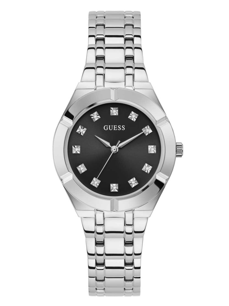 Multicolor Women\'s GUESS Silver-Tone and Diamond Analog Watches | USA70QZPEN