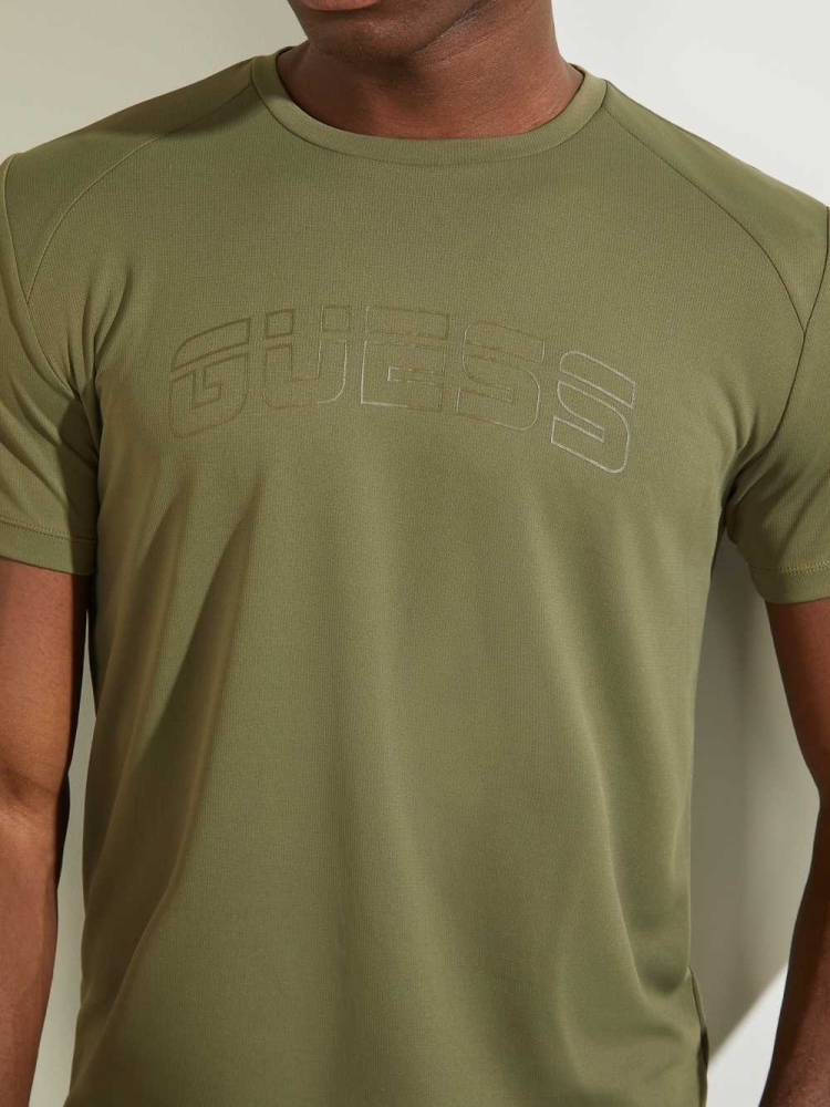 Olive Men's GUESS Korey T-Shirts | USA82RDTHY