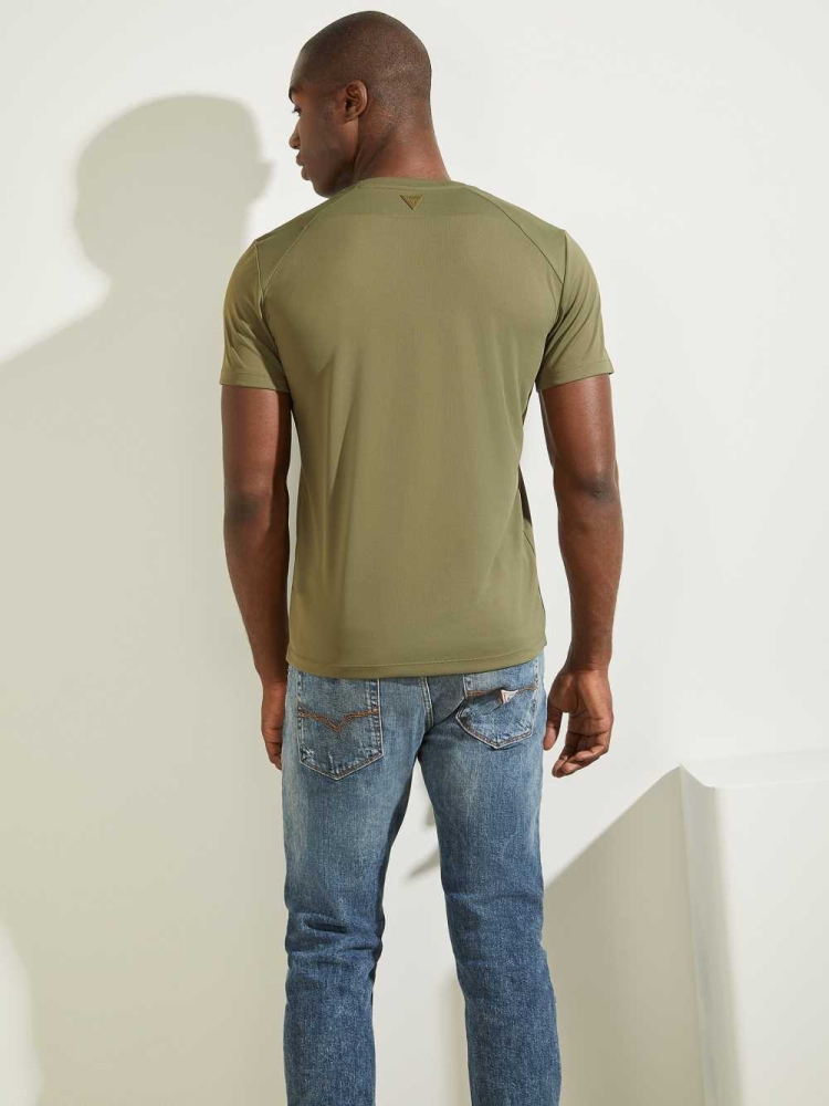 Olive Men's GUESS Korey T-Shirts | USA82RDTHY