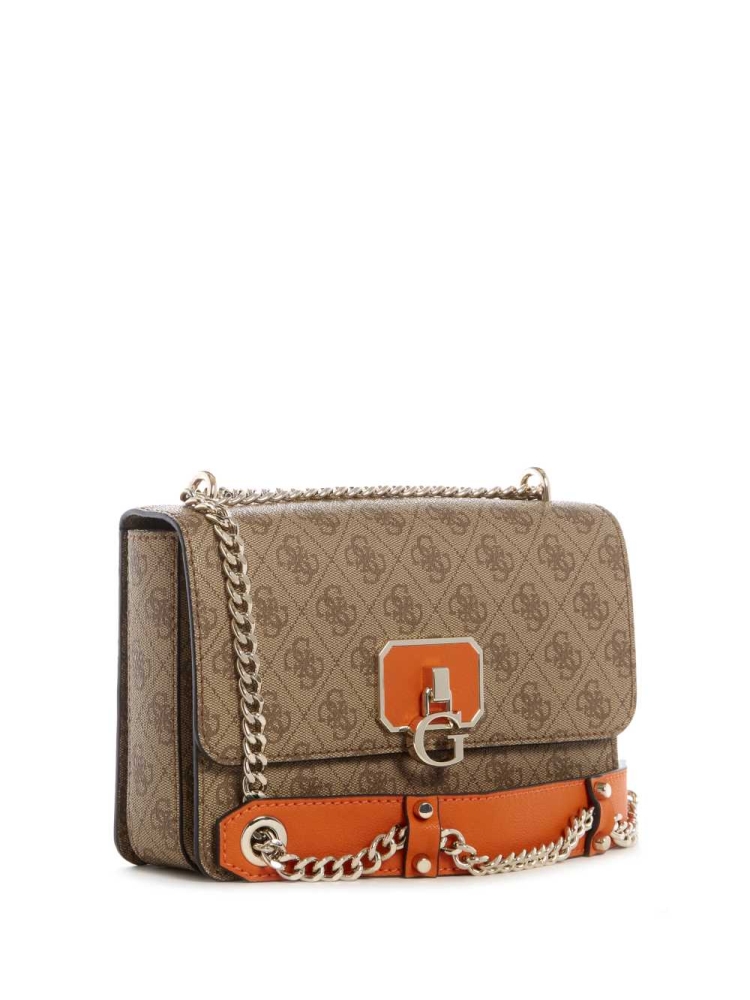 Orange Women's GUESS Alisa Convertible Crossbodies | USA67FMRDJ