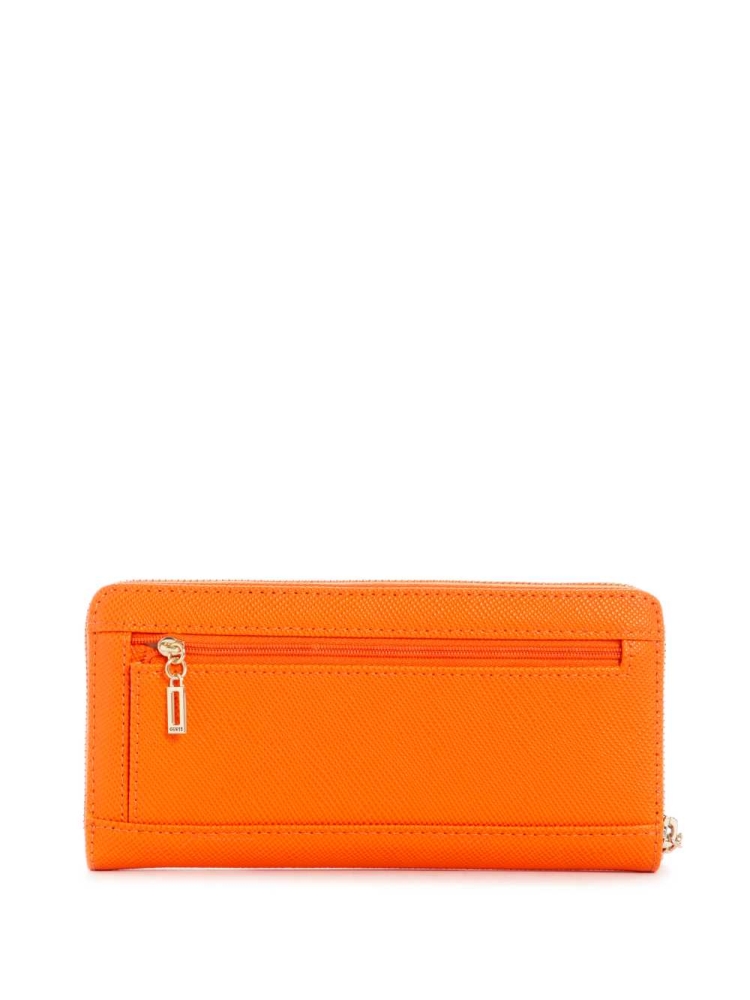 Orange Women's GUESS Cordelia Zip-Around Wallets | USA41UFIJA