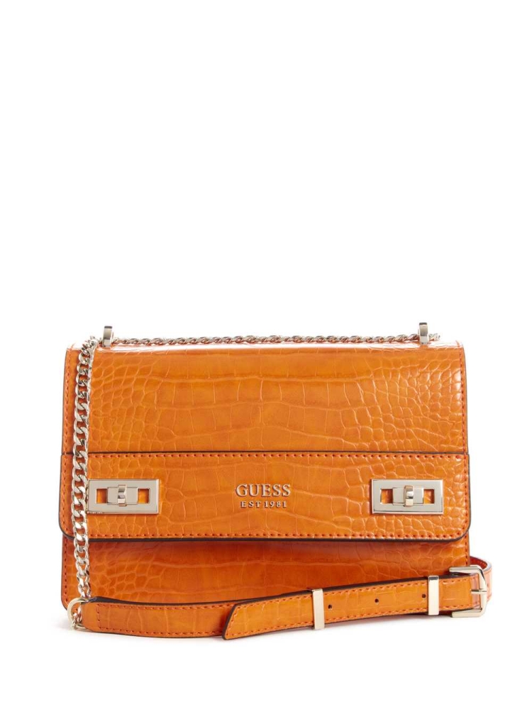 Orange Women\'s GUESS Katey Convertible Crossbodies | USA98WFPUL