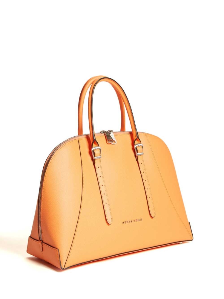 Orange Women's GUESS Lady Luxe Dome Satchels | USA58PJWQO