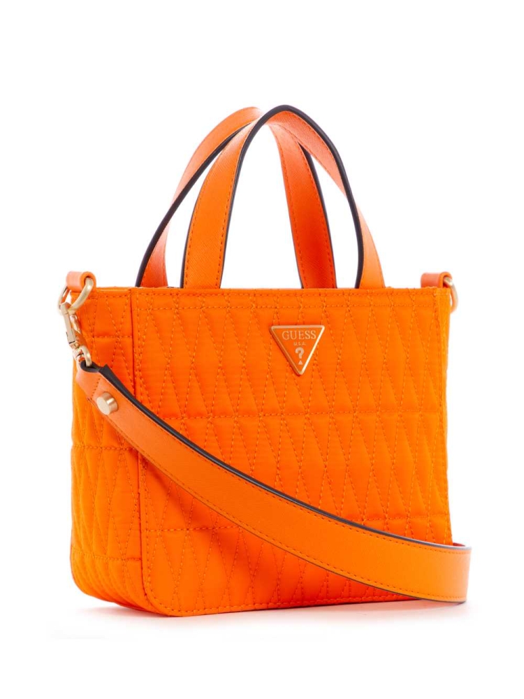 Orange Women's GUESS Layla Nylon Mini Totes | USA23FGMLC