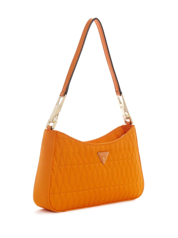 Orange Women's GUESS Layla Shoulder Bags | USA49VMYTB