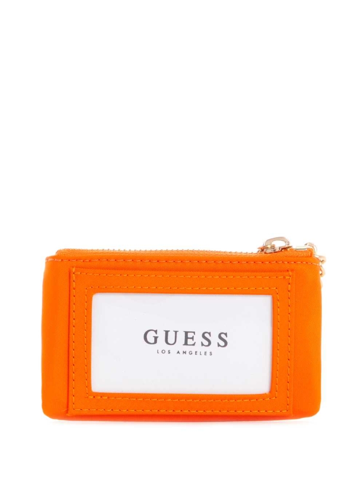 Orange Women's GUESS Layla Zip Pouch Wallets | USA94EJLXB