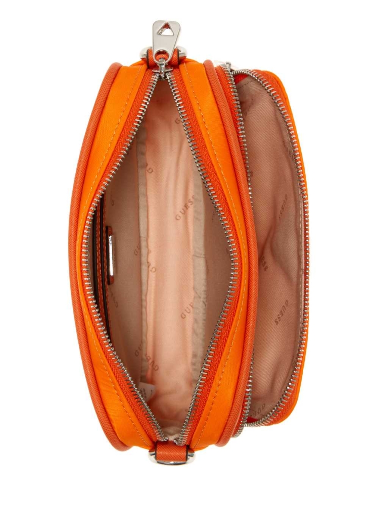 Orange Women's GUESS Little Bay Camera Crossbodies | USA16ZCYQN