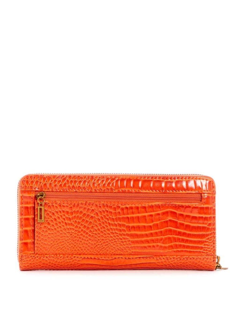 Orange Women's GUESS Raffie Zip-Around Crossbodies | USA85FJNUA