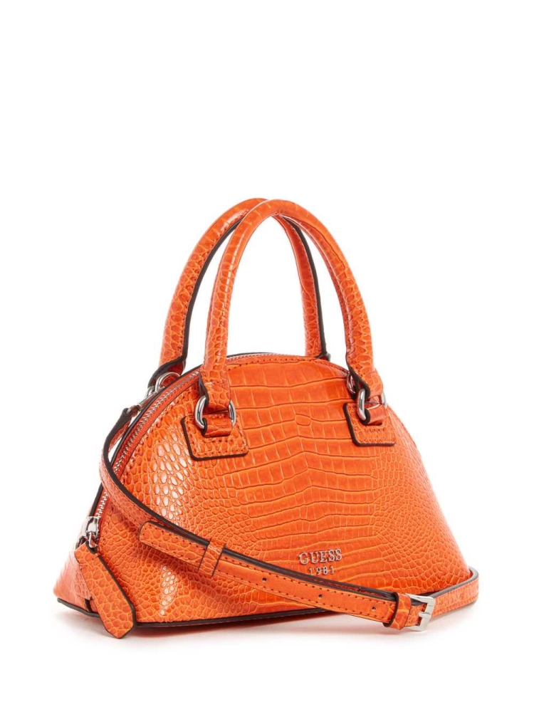 Orange Women's GUESS Shilah Small Dome Crossbodies | USA08GLXIY