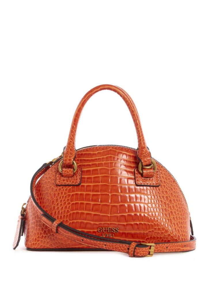 Orange Women\'s GUESS Shilah Small Dome Crossbodies | USA29TXVLJ