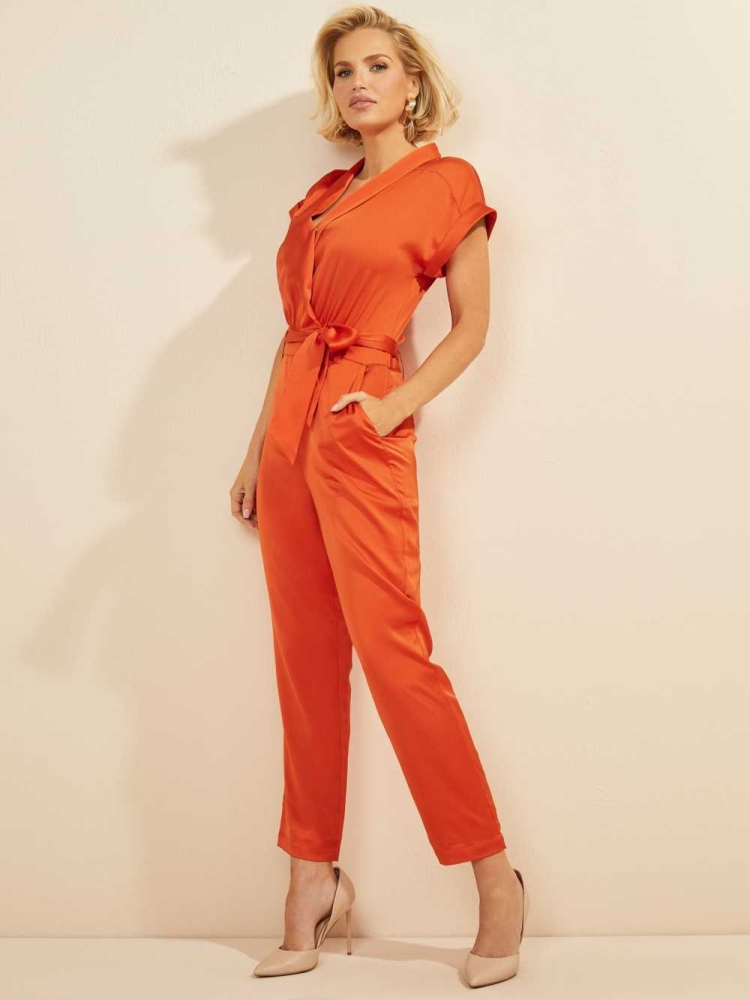 Orange Women's GUESS Sophie Jumpsuits | USA38KESJR