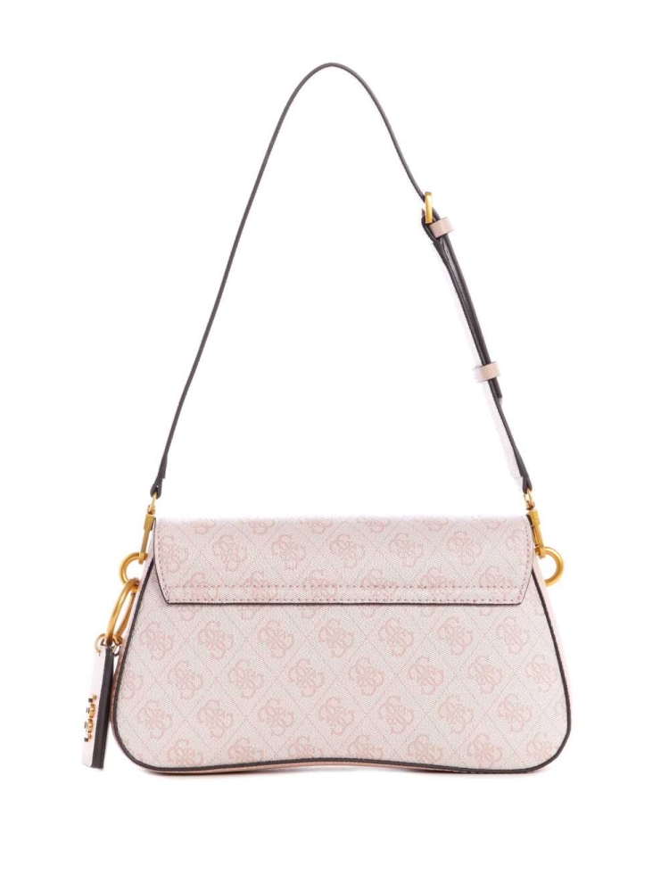 Pink White Women's GUESS Cordelia Logo Flap Shoulder Bags | USA85IPFVS