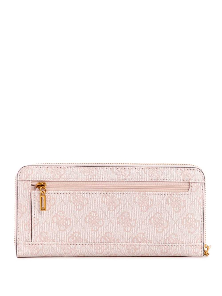 Pink White Women's GUESS Cordelia Logo Large Zip-Around Wallets | USA20TVFPO