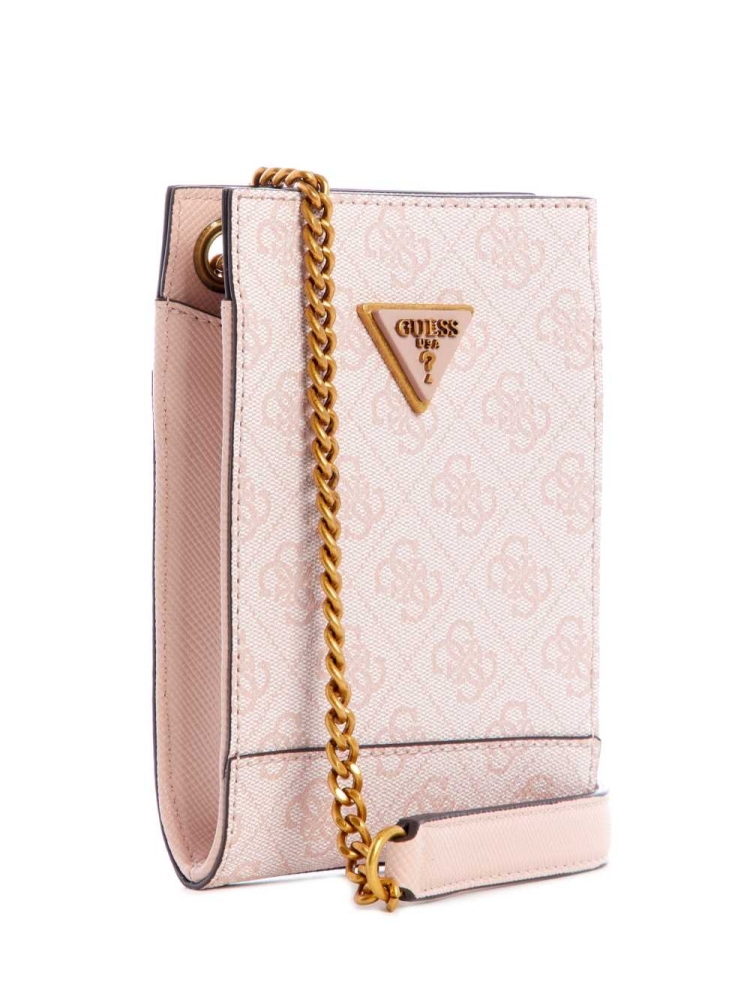 Pink White Women's GUESS Cordelia Logo Phone Case Wallets | USA07BYHXZ