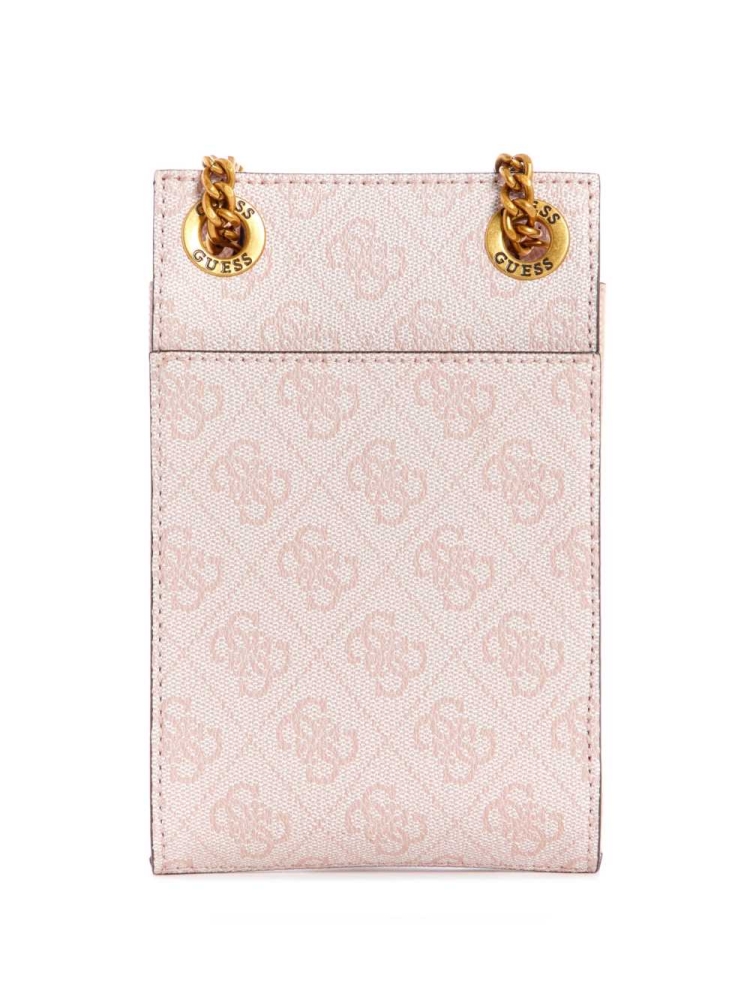 Pink White Women's GUESS Cordelia Logo Phone Case Wallets | USA07BYHXZ