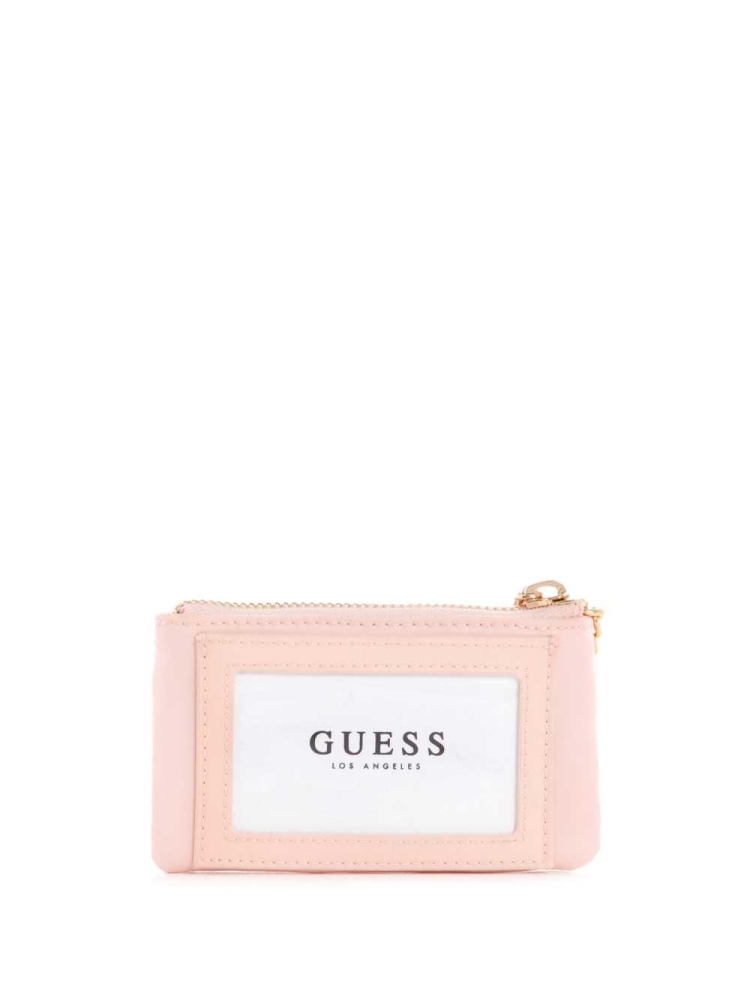 Pink Women's GUESS Layla Zip Pouch Wallets | USA56ONZBM