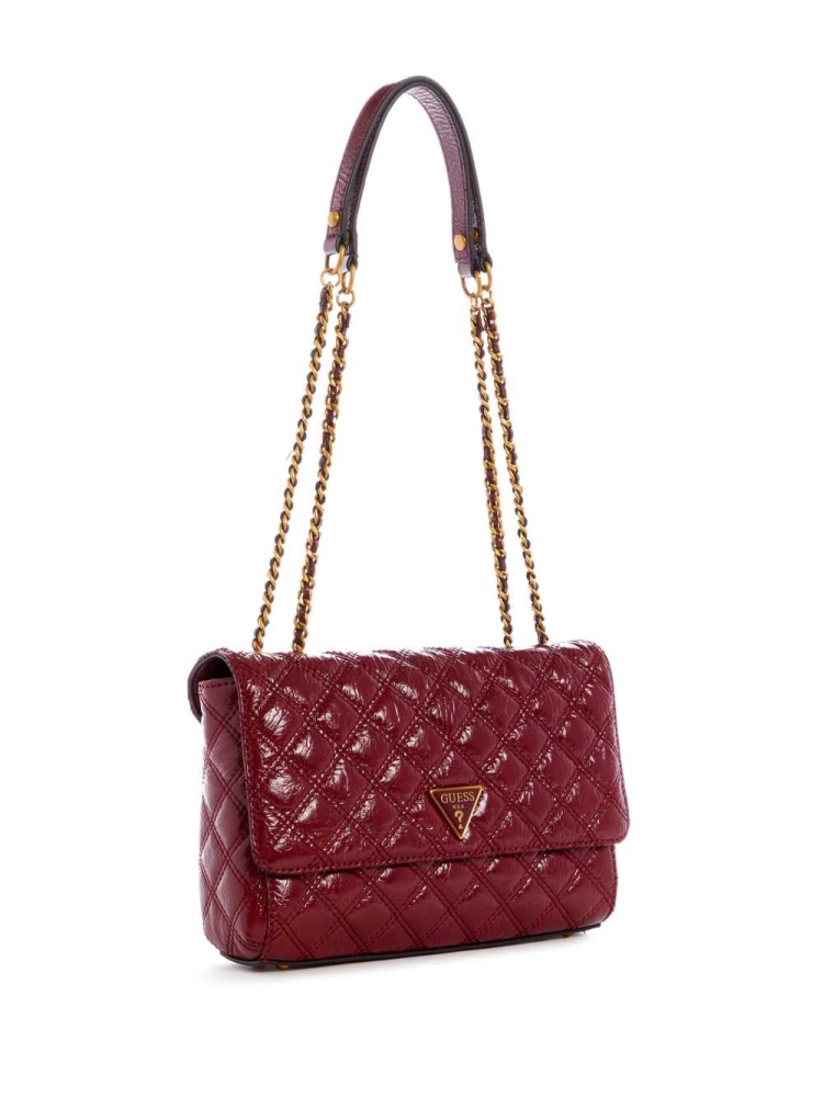 Red Women's GUESS Cessily Quilted Convertible Crossbodies | USA35GEZXL