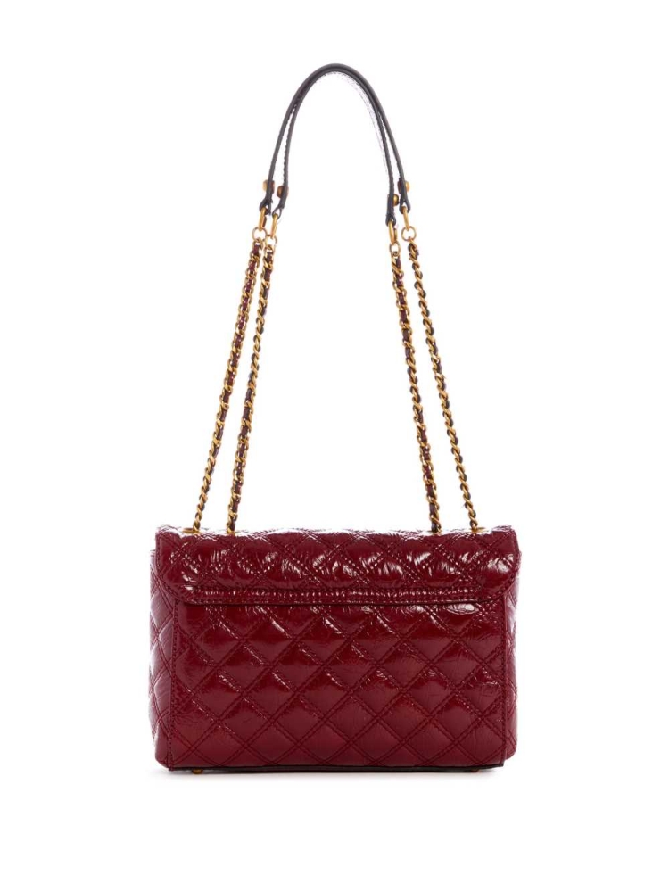 Red Women's GUESS Cessily Quilted Convertible Crossbodies | USA35GEZXL